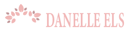 Danelle Els-Logo white-name next to tree-pink(250px)